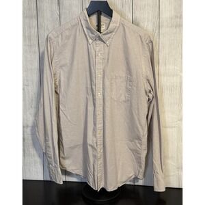 J.Crew Men's Plaid Dress Shirt Burgundy Navy Tailored Fit Size L